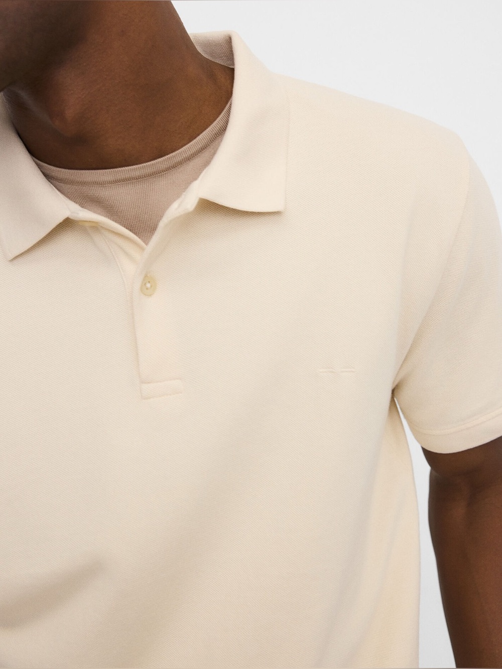 Adolfo Dominguez Men's Organic Cotton Ecru Piqué Polo